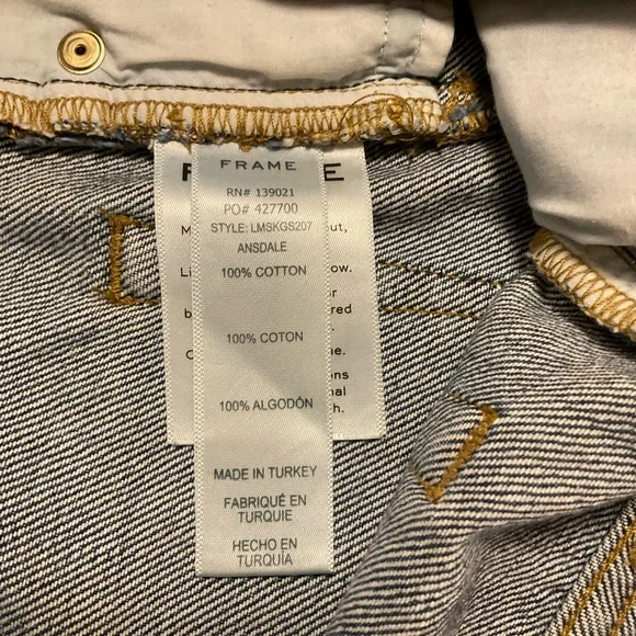 Frame Denim Mini Shirt, Washed Denim, 100% Cotton, 5-Pocket Style, Size 27 - Picture 10 of 12